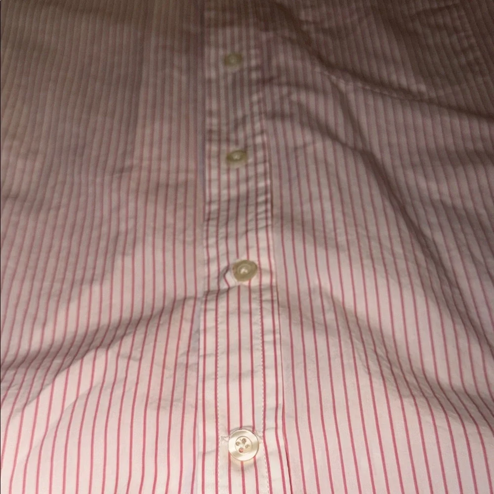 Banana Republic Men's Light Pink Striped Dress Shirt